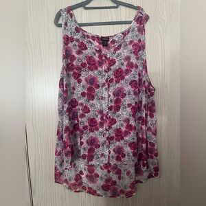 Torrid Pink and White Floral Blouse